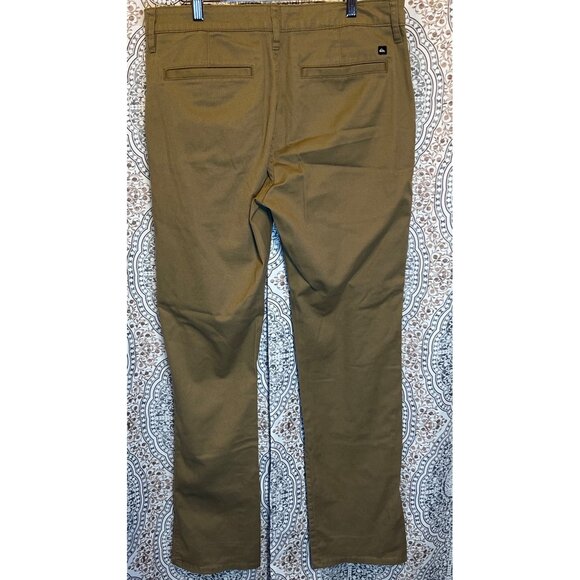 Quiksilver Mens Khaki Chino Pants Size 32 Regular Cotton Blend - Picture 3 of 11